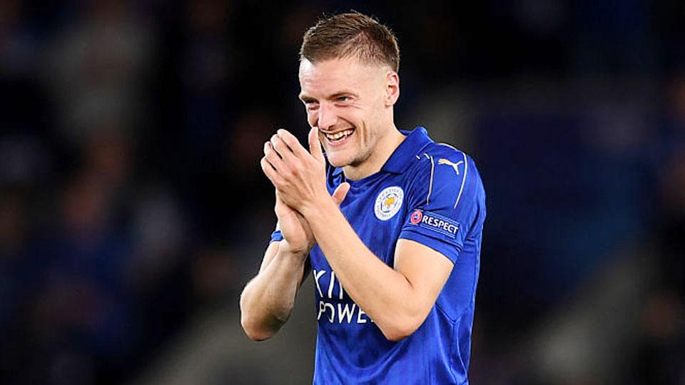 Penyerang Leicester City, Jamie Vardy. - INDOSPORT